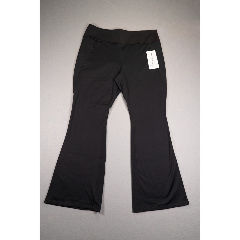Athleta Peak Hybrid Flare Pant Black XL NWT High Rise Yoga Travel Athleisure